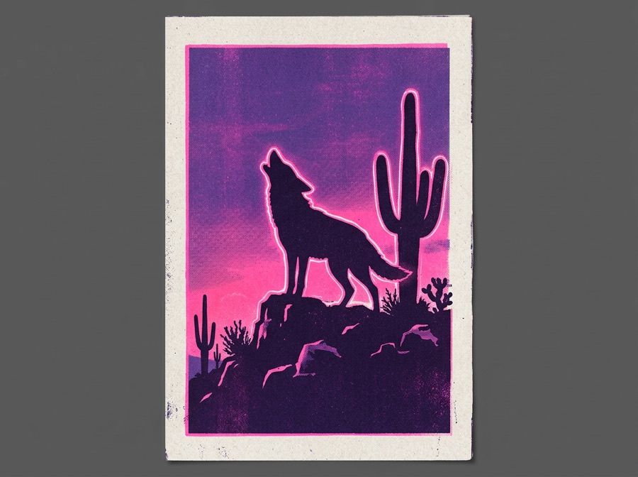 Neon Coyote poster art
