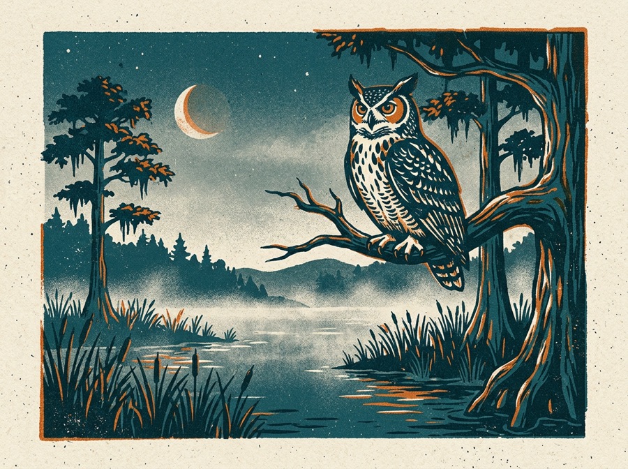 Swamp Owl poster art