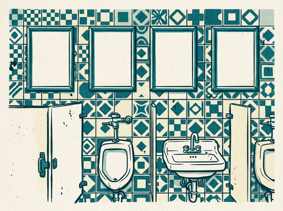 Downtown Bar Urinal Network poster art