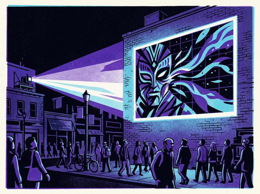 Downtown Wall Projection poster art